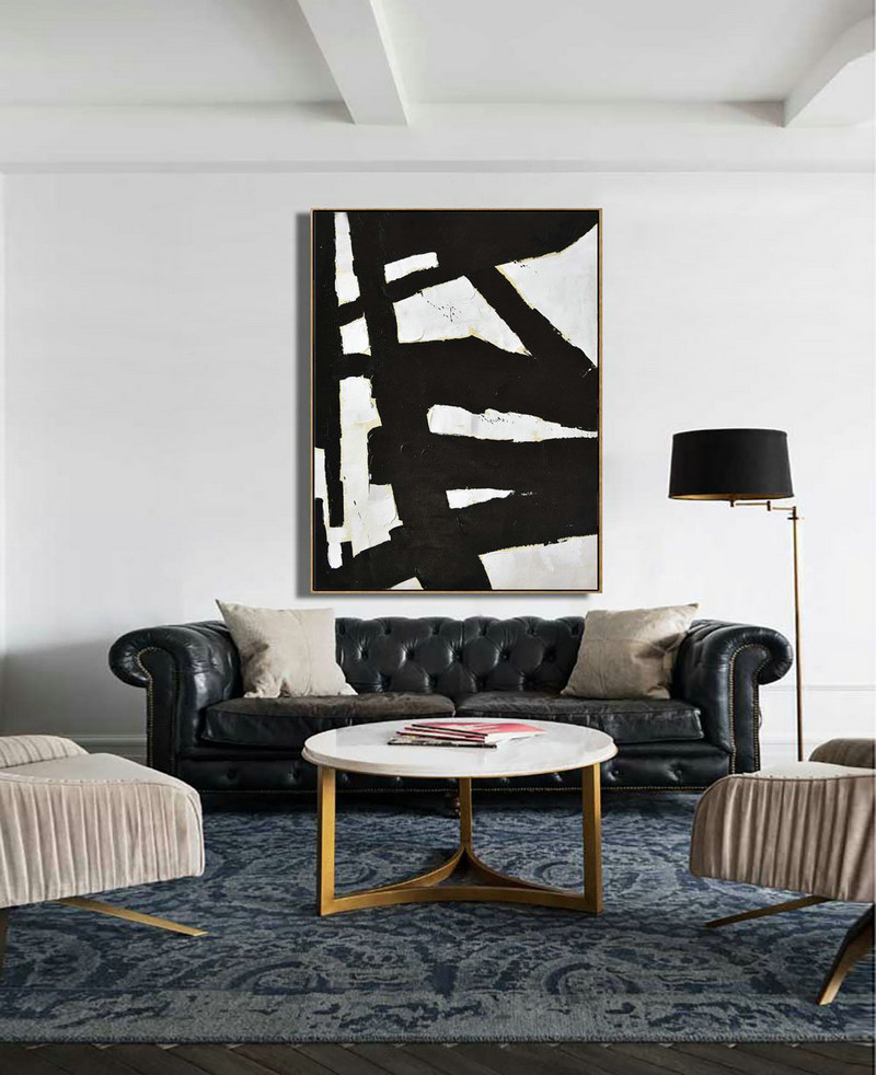Extra Large Canvas Art,Minimalist Painting On Canvas, Palette Knife Vertical Minimal Art - Acrylic Painting Large Wall Art